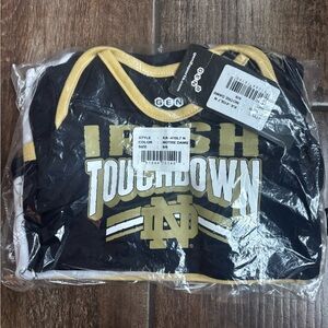 Pack of 3 Kids Irish Notre Dame Touchdown Onesie - Black and Gold - 6-9M